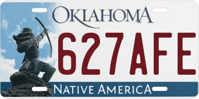 OK license plate 627AFE