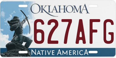 OK license plate 627AFG
