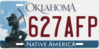 OK license plate 627AFP