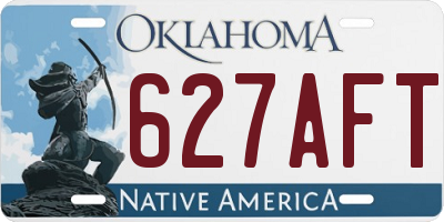 OK license plate 627AFT