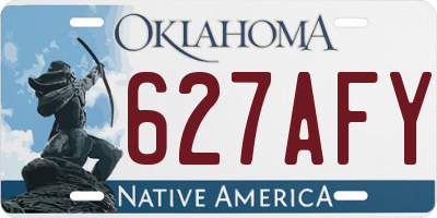 OK license plate 627AFY