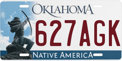 OK license plate 627AGK