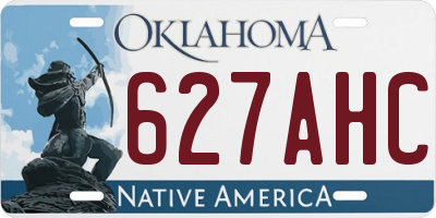 OK license plate 627AHC