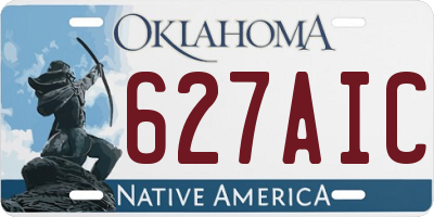 OK license plate 627AIC