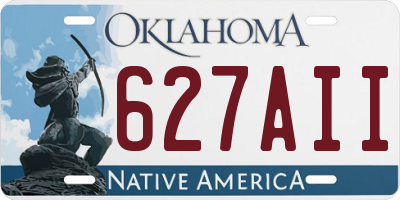 OK license plate 627AII