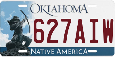OK license plate 627AIW