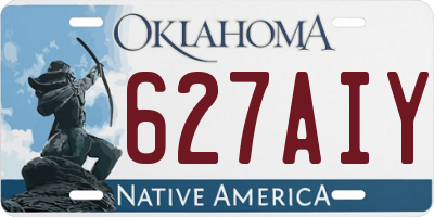 OK license plate 627AIY