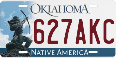 OK license plate 627AKC