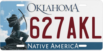 OK license plate 627AKL