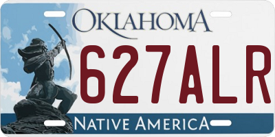OK license plate 627ALR