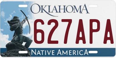 OK license plate 627APA