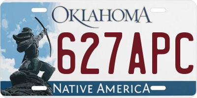 OK license plate 627APC