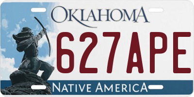 OK license plate 627APE