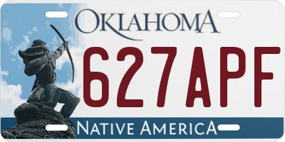 OK license plate 627APF
