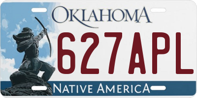 OK license plate 627APL