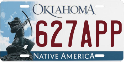OK license plate 627APP