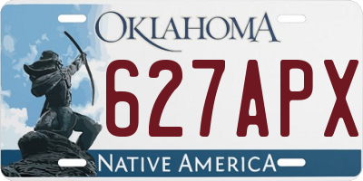 OK license plate 627APX