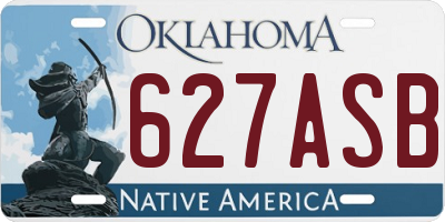 OK license plate 627ASB