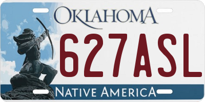 OK license plate 627ASL
