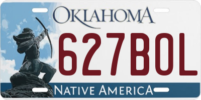 OK license plate 627BOL