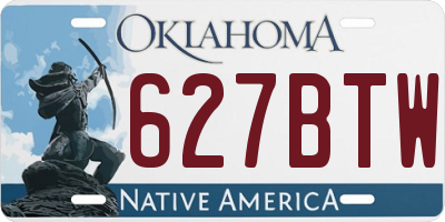 OK license plate 627BTW