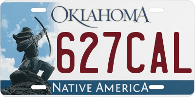 OK license plate 627CAL