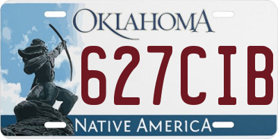 OK license plate 627CIB