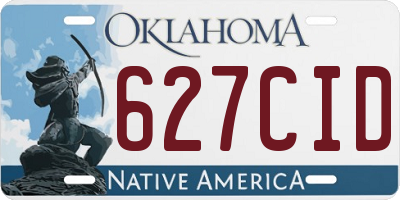 OK license plate 627CID