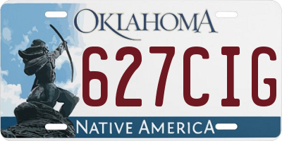 OK license plate 627CIG
