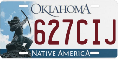 OK license plate 627CIJ