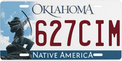 OK license plate 627CIM