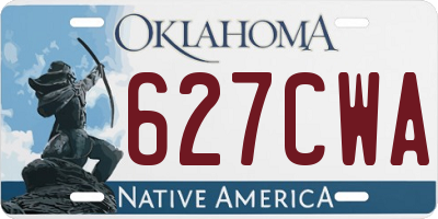 OK license plate 627CWA