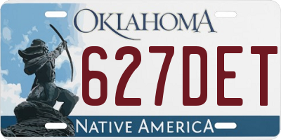 OK license plate 627DET