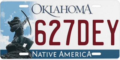 OK license plate 627DEY