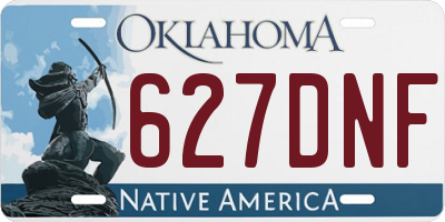 OK license plate 627DNF