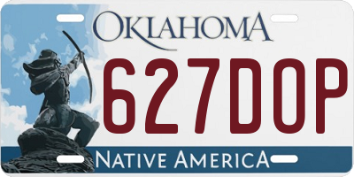 OK license plate 627DOP