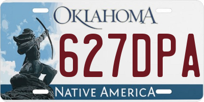 OK license plate 627DPA