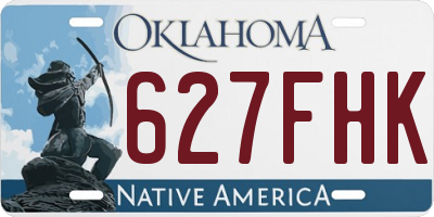 OK license plate 627FHK