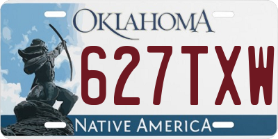 OK license plate 627TXW