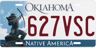 OK license plate 627VSC