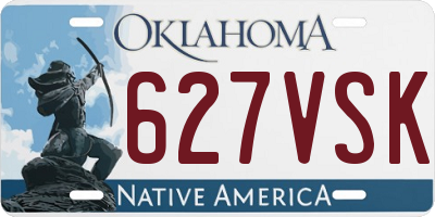 OK license plate 627VSK