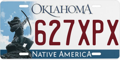 OK license plate 627XPX