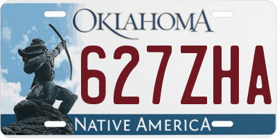 OK license plate 627ZHA