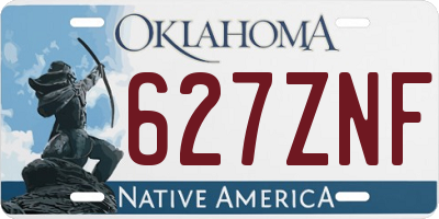 OK license plate 627ZNF