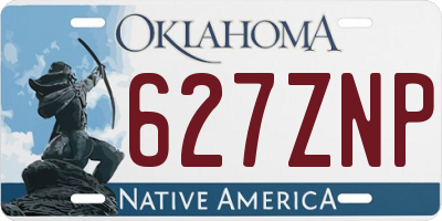 OK license plate 627ZNP