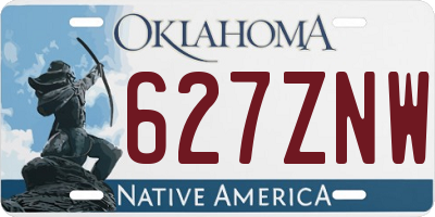 OK license plate 627ZNW