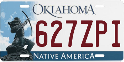 OK license plate 627ZPI