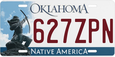 OK license plate 627ZPN