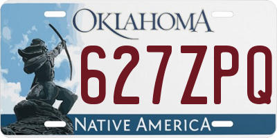 OK license plate 627ZPQ