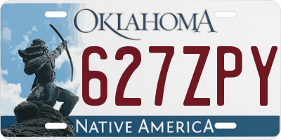 OK license plate 627ZPY